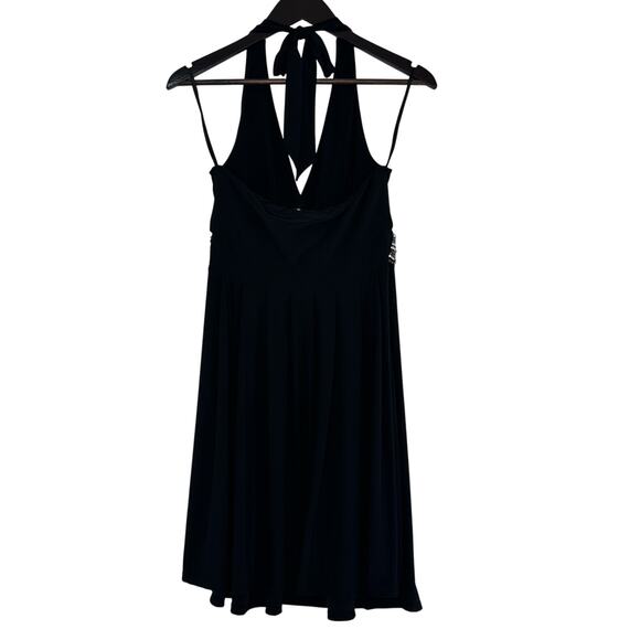 White House Black Market Beaded Halter Dress Size 4 Black Pink Y2K Bling Party - Picture 2 of 7